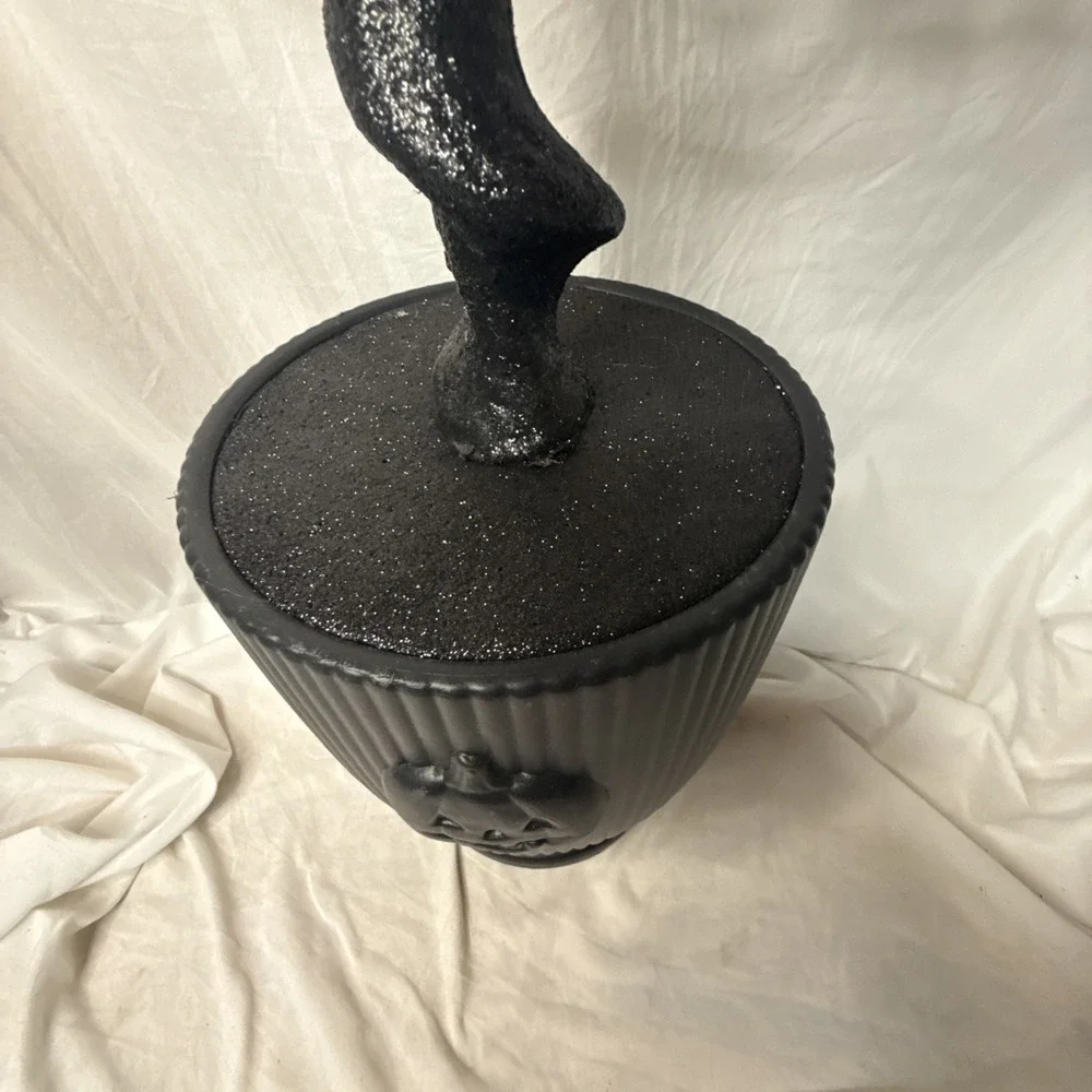 Halloween Hyde & EEK! Black Glitter Pot Tree Large Urn 38